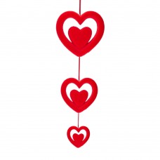 Kikajoy İpe Dizili 3'lü Flok Kalp Sevgiliye en güzel hediye